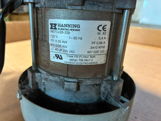 Motor Dryer Fan Wascomat #487028120 120/60 TD30X30 / blower /sensor [Used]