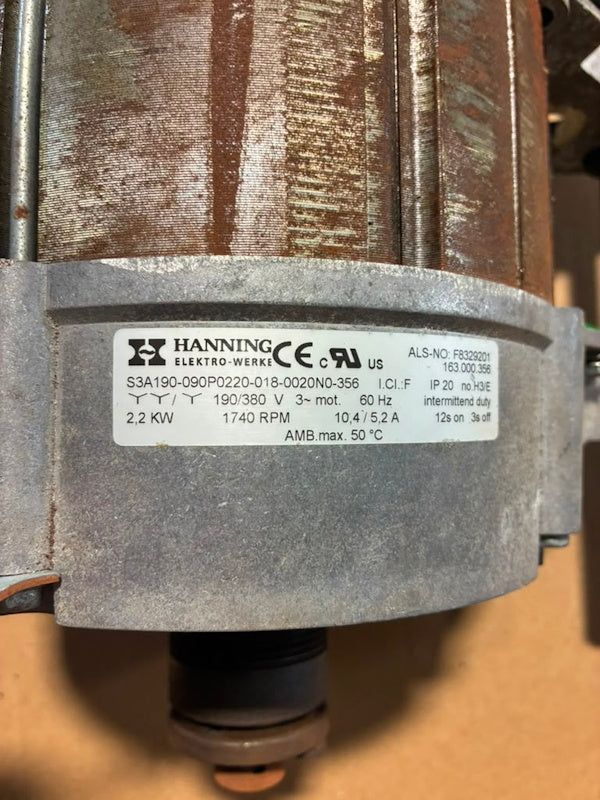 SQ F8329201 Washer Motor Hanning Elextro-Werke 3ph 190-380v 1740RPM [Used]