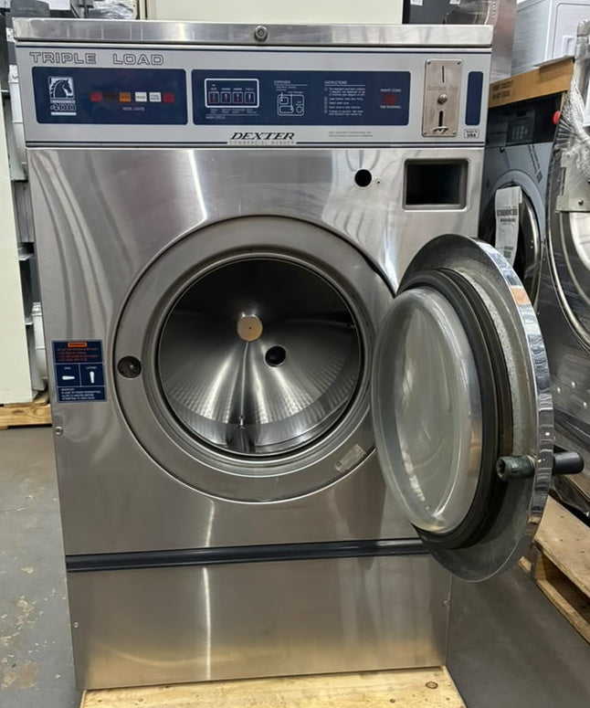 Dexter WCN25ABSS Triple Load Washer SS 25Lb 208-240V 3Ph 60Hz Coin Op [Used]