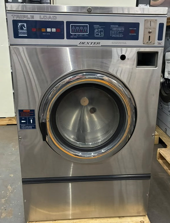Dexter WCN25ABSS Triple Load Washer SS 25Lb 208-240V 3Ph 60Hz Coin Op [Used]