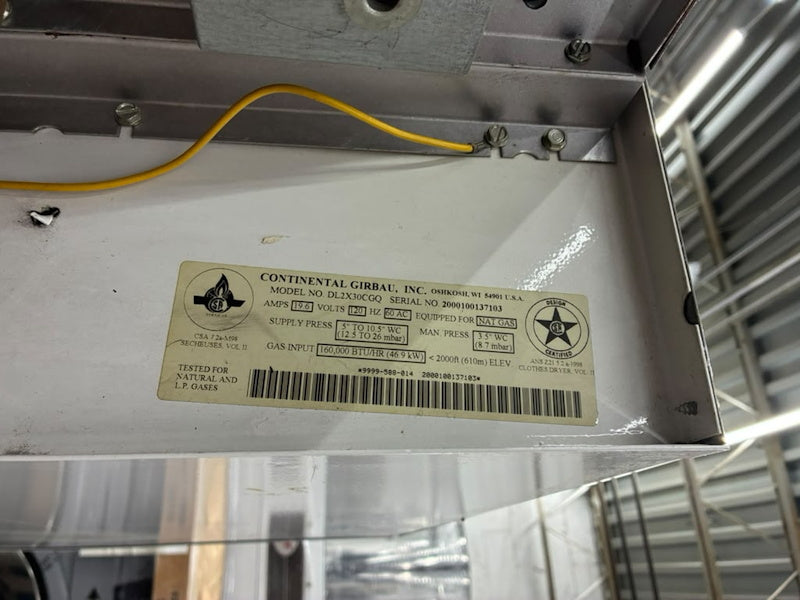 Dexter Commercial Stack Dryer 30Lb DL2X30CGQ 120V 60Hz 1Ph Coin Op Nat Gas[Used]
