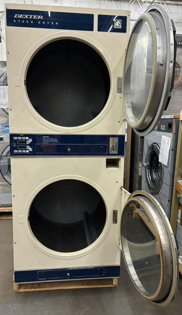 Dexter Stack Gas Dryer 30Lb DL2X30QA 120V 60Hz 1Ph Coin Op Nat Gas[Used]