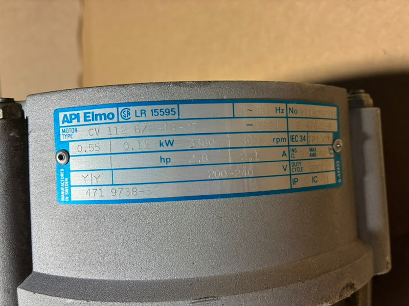 Wascomat Washer W75 Elmo motor 200-240V 60Hz 3Ph 471973852 CV 112 B/2-18-2T[Used]