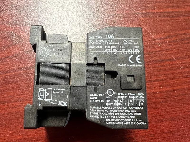 Dryer Relay, 110/120V 50/60Hz (K3-10A10), for Wascomat P/N: 438963611 [Used]