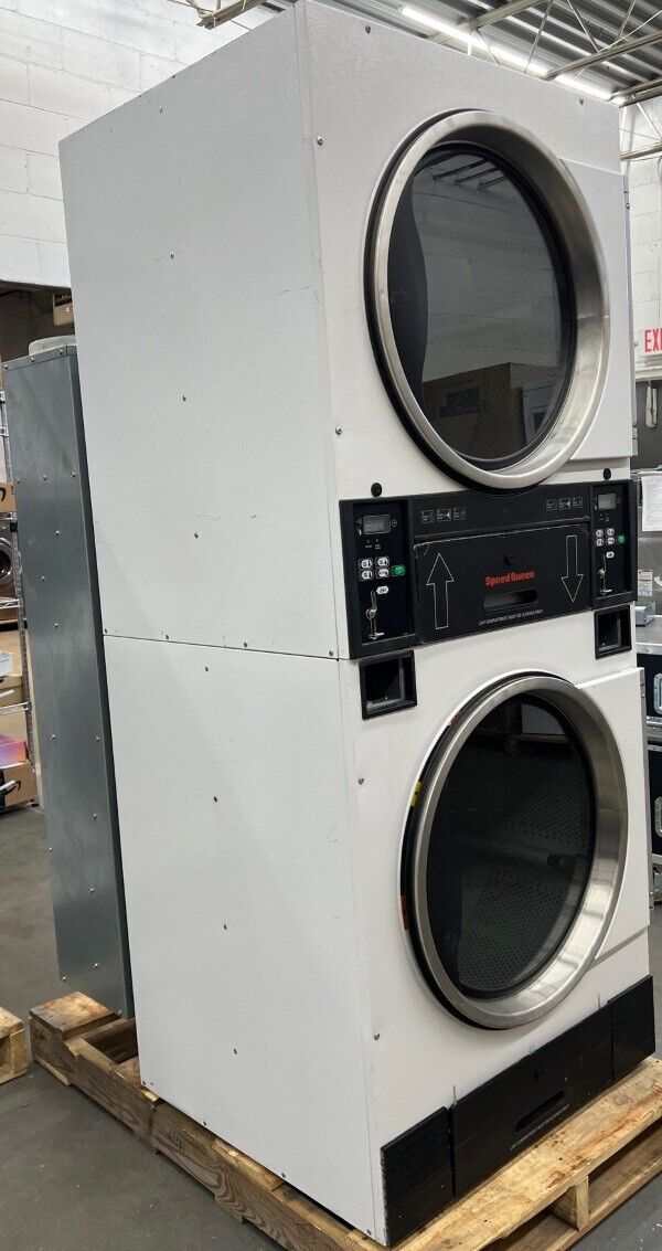 Speed Queen 30Lb Stack Dryer STT30N Gas 120V 60Hz White Coin Operated [Used]